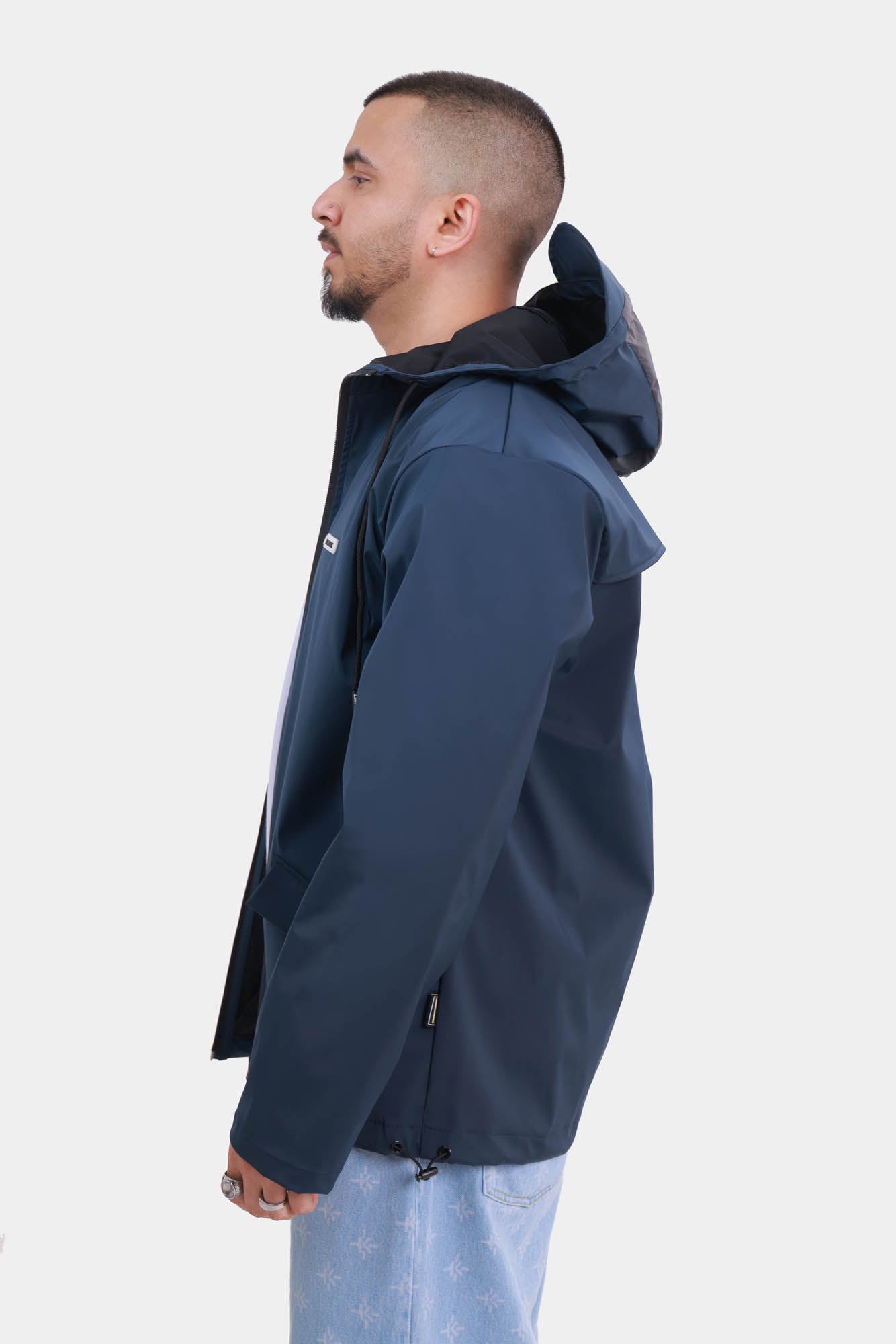 Holographic Rain Jacket - Indigo Blue