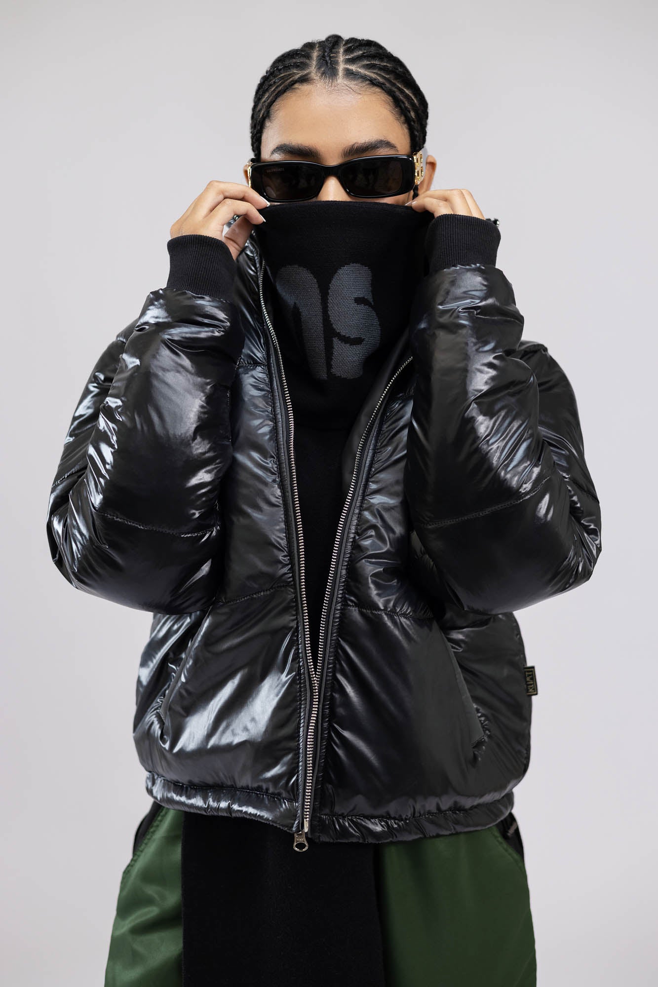 Black Vinyl Puffer Jacket