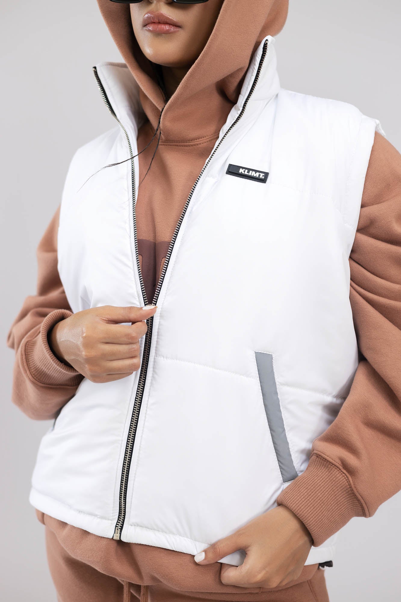 White Sleeveless Puffer Jacket