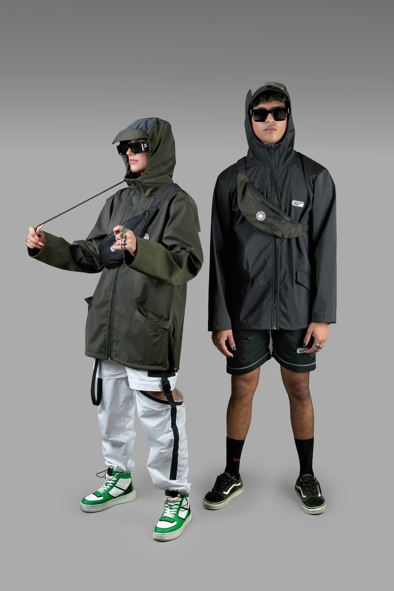 Holographic Rain Jacket - Olive